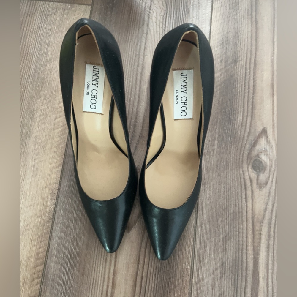 New Authentic Jimmy Choo Black Leather 100MM High Heel